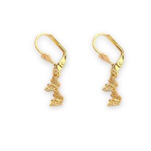 Butterflies lever-back 18k of gold plated earrings